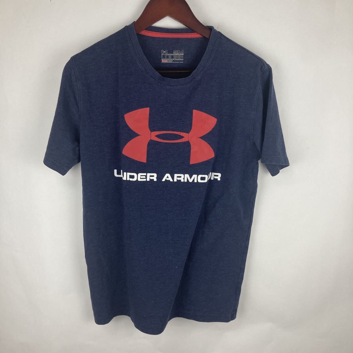 UNDER ARMOUR アンダーアーマー 半袖Tシャツ ネイビー 半袖 Tシャツ ヒートギア プリント M Mサイズ メンズ スポーツウェア 通気性拍卖
