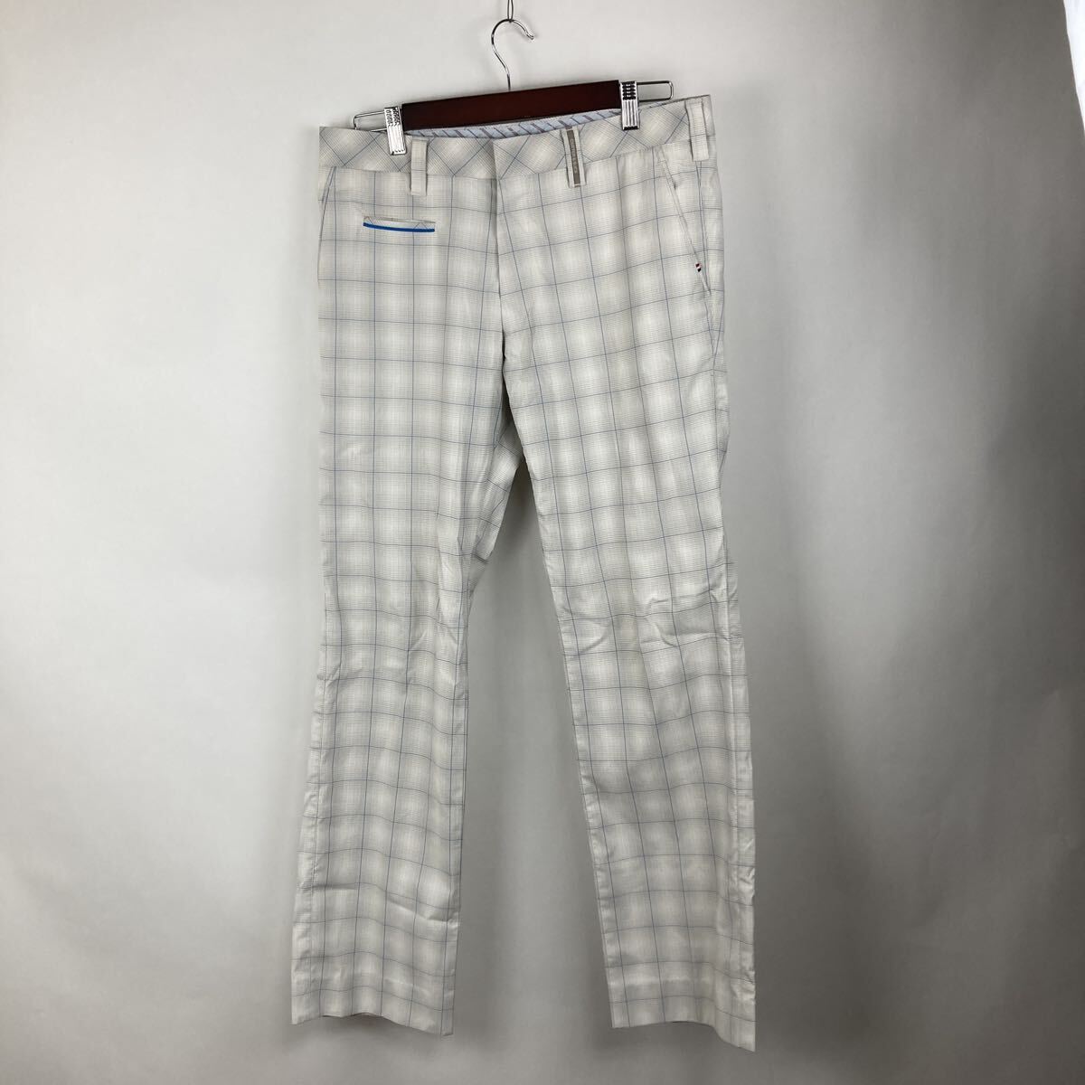 cutter&Buck パンツ ゴルフ ストレッチ GOLF チェック柄 ゴルフパンツ ホワイト グレー ゴルフウェア スポーツウェア 激安古着拍卖