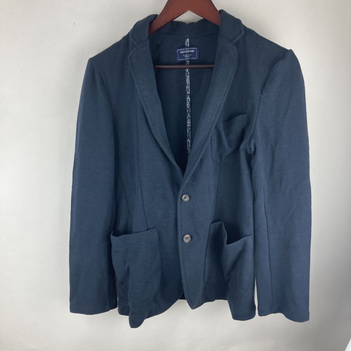 Nanouniverse ナノユニバース ジャケット ネイビー テーラードジャケット カジュアル ブレザー 紺 ビジネス コットン 長袖 紳士服拍卖