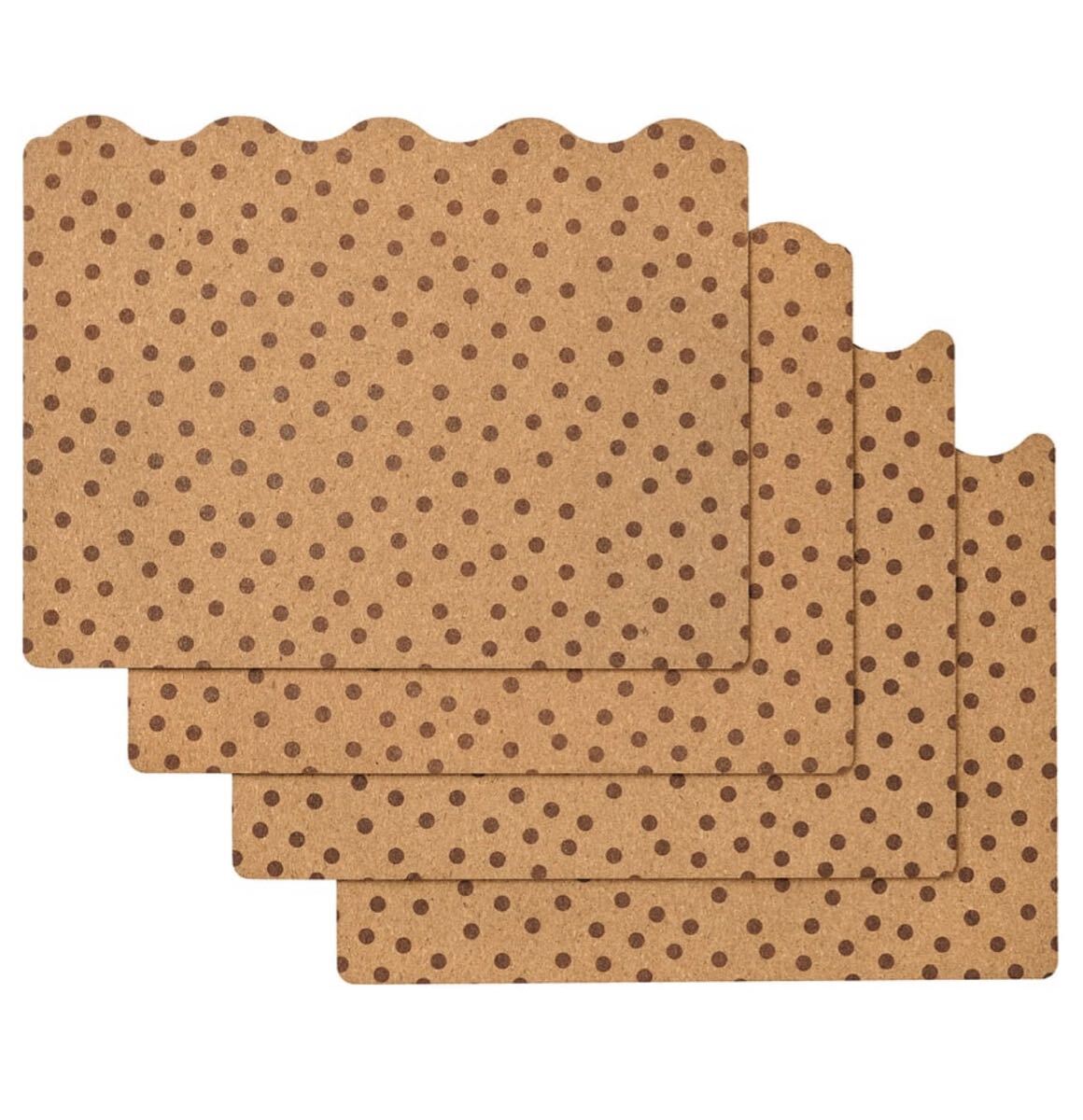 IKEA SOLABBORRE ソーラッボレランチョンマット、コルク/水玉模様2枚拍卖