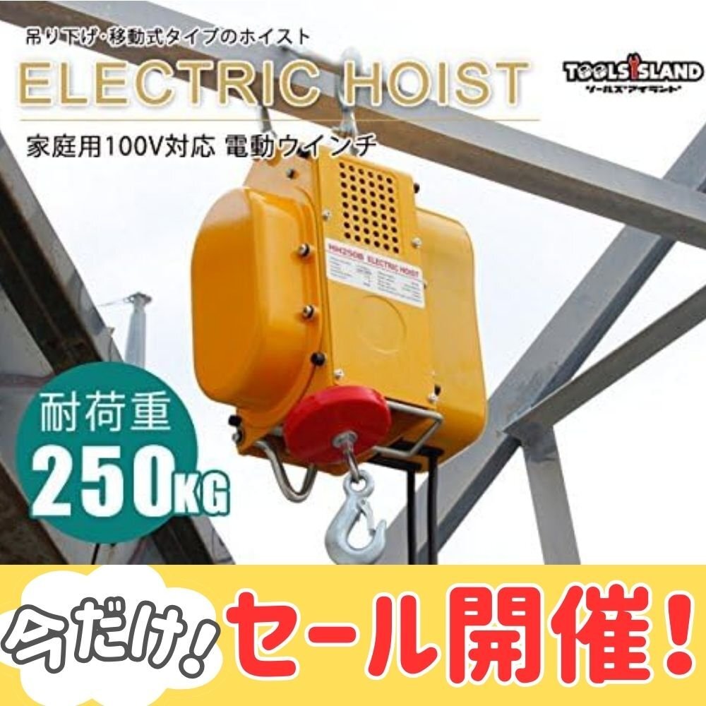 【SALE】家庭用 100V(50Hz/60Hz) 電動ウインチ 能力250kg 移動式 運搬 ハイパワー リフトアップ 20256※拍卖