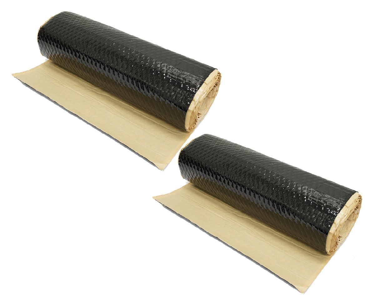 2本セット デッドニング シート 振動制振シート 押し込み模様 防振材 オーディオ 厚さ2.3mm×幅46cm×長さ5m 黒 50646-2※拍卖