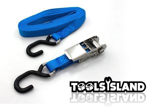 タイダウンベルト ステンレス製 ラチェット式 ラチェット式タイダウンベルト 耐久性抜群 青 TH382拍卖