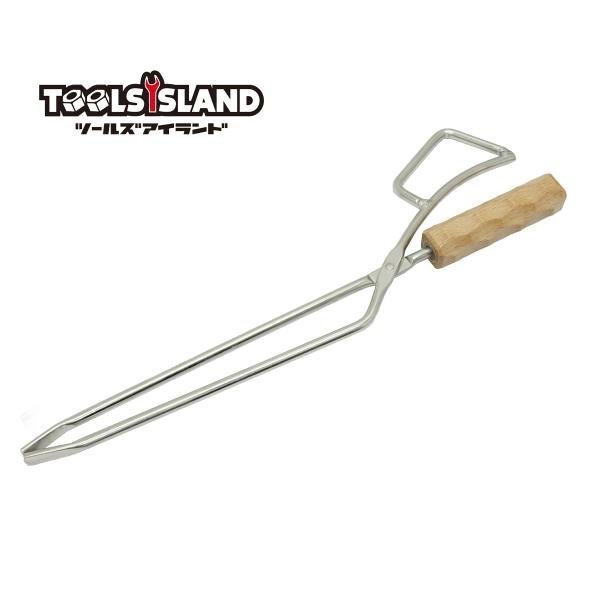 在庫処分 SALE 炭ばさみ 薪ばさみ ファイヤープレーストング 薪や炭を掴む バーベキュー トング 木製ハンドル ステンレス製 RS59拍卖