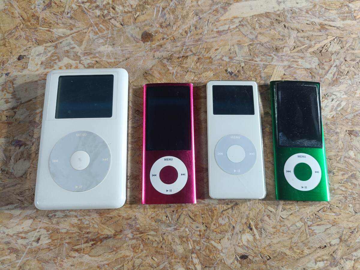 (UJ150)【ジャンク品】Apple iPod 4台まとめ アップル アイポッド A1320/A1137/A1059 本体のみ オーディオ機器 現状品拍卖