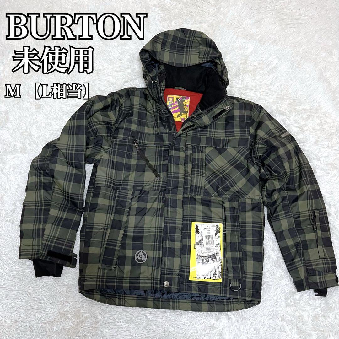未使用 バートン BURTON DRYRIDE スノボウェア チェック柄 L相当 男女兼用 スキー スノボ メンズ レディース 上着 フード取り外し可能 2WAY拍卖