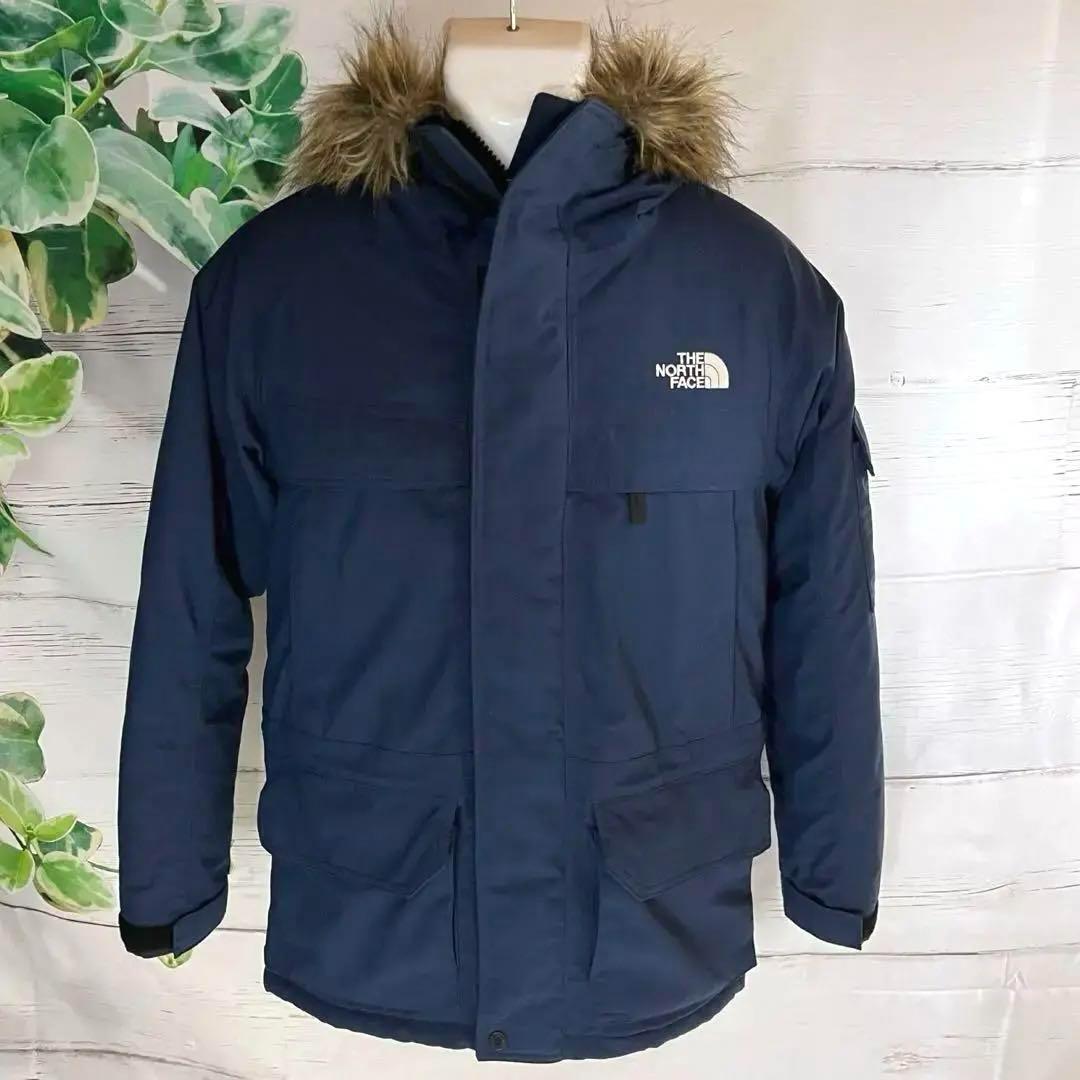 美品 THE NORTH FACE ノースフェイス ダウンジャケット M相当 MCMURDO PARKA マクマードパーカー S ネイビー ND91520 肉厚ダウン拍卖