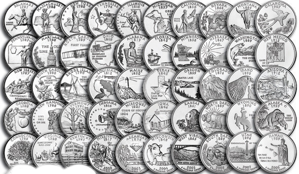 ★50枚コンプリートセット★50州25セント硬貨プログラム The 50 State Quarters Program拍卖