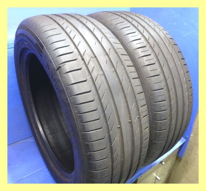 2023年製 8-9分山 2本セット 高級 AO アウディ認証 コンチネンタル ★ スポーツコンタクト5 【235/55R19】 2本★QJ0894拍卖