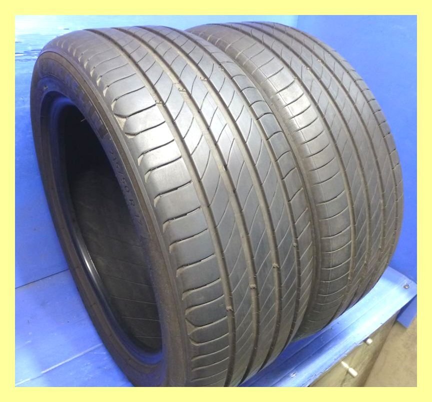 2021-2022年製 7-8分山 2本セット 高級 ミシュラン ★ eプライマシー 【215/50R17】 2本★QJ0864 リーフ プリウスα拍卖