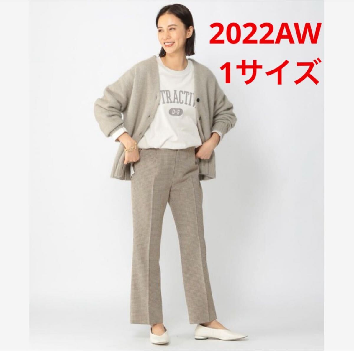 未使用*BARNYARDSTORM シャークスキンフレアパンツ 上品 千鳥格子拍卖