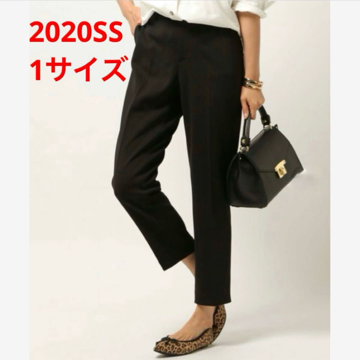 ほぼ新品*BARNYARDSTORM スリットスリムパンツ 上品見え 黒 光沢拍卖