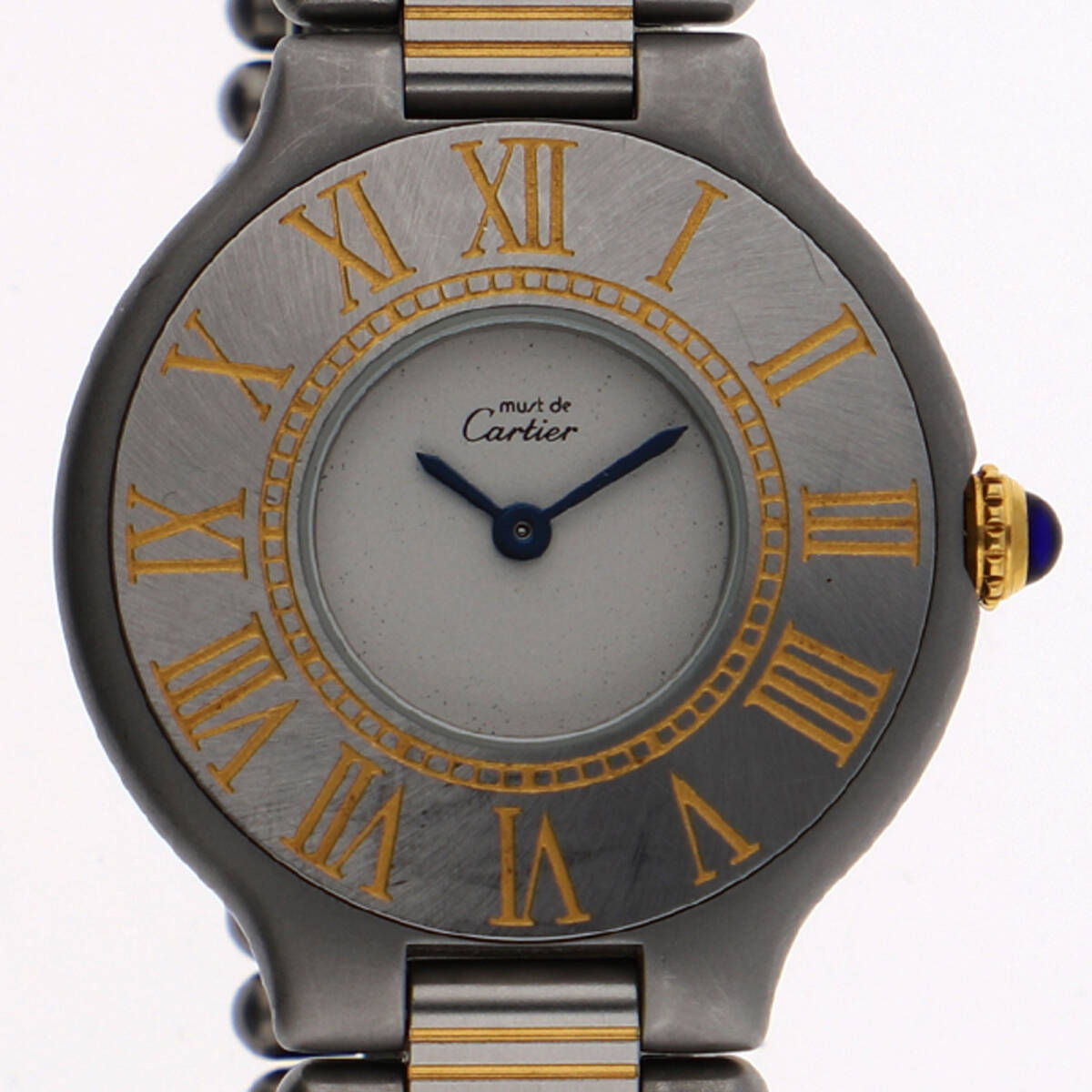 CARTIER カルティエ マスト21 シルバーダイヤル SS/GP クオーツ レディース【135724】拍卖