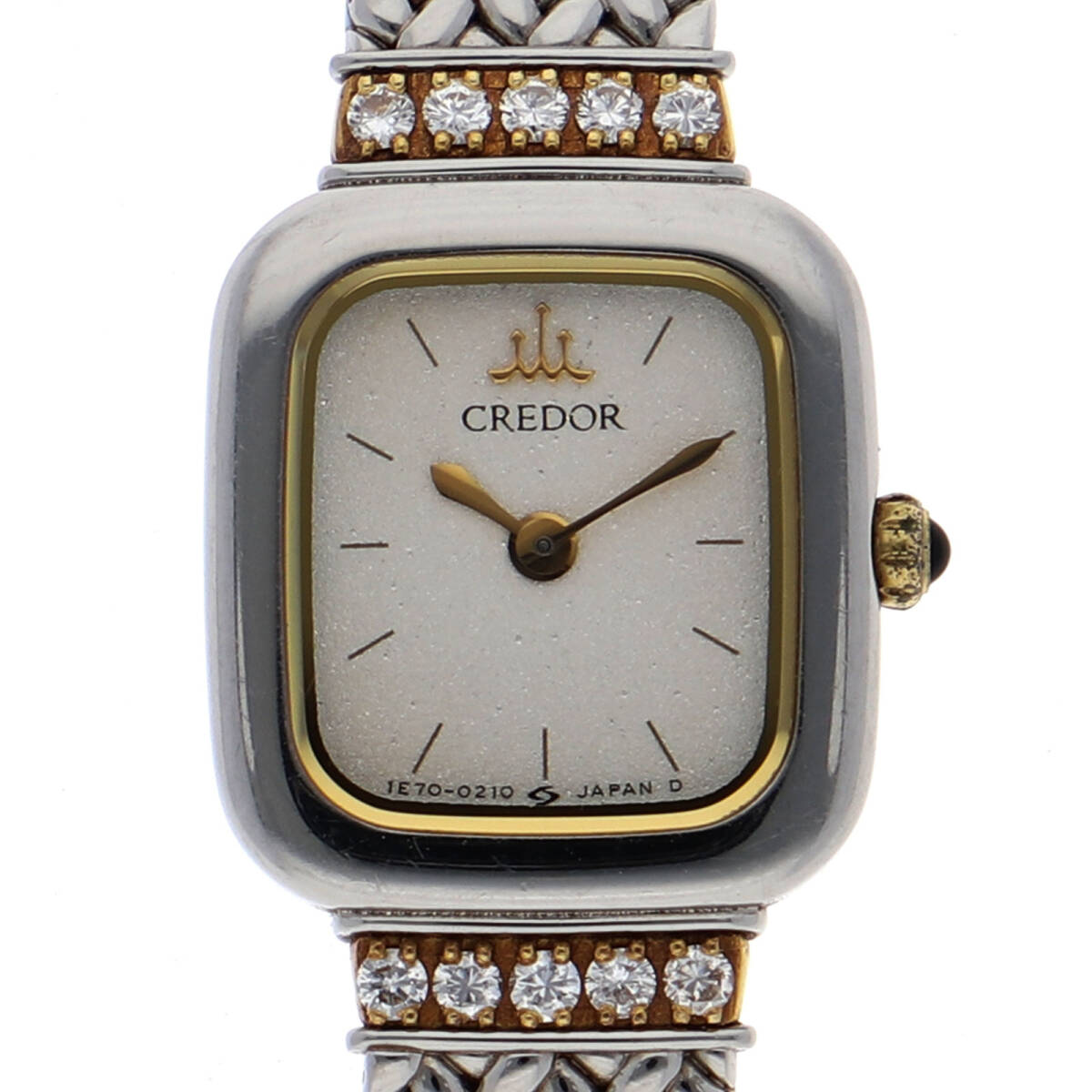 SEIKO セイコー 1E70-5130 クレドール シルバーダイヤル YG/SS クオーツ レディース【135564】拍卖