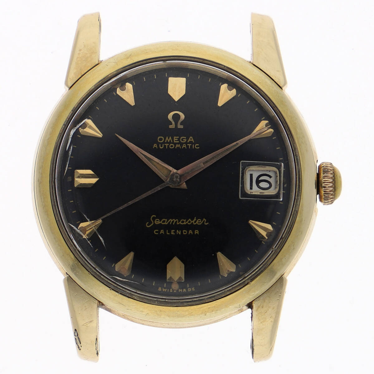 OMEGA オメガ シーマスター ブラックダイヤル GP/SS 自動巻き メンズ【136172】拍卖