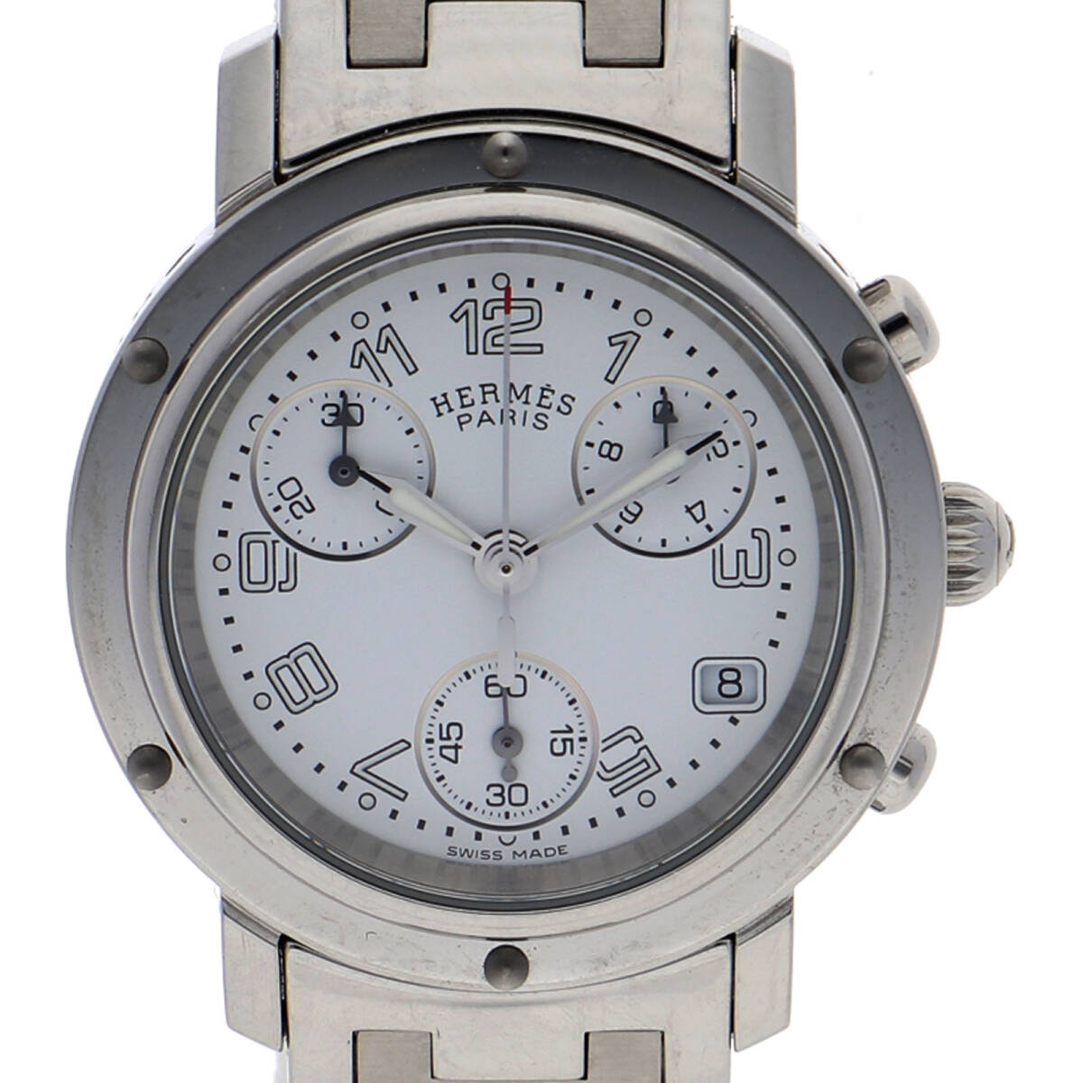 HERMES エルメス CL1.310 クリッパー ホワイトダイヤル SS クオーツ レディース【136203】拍卖