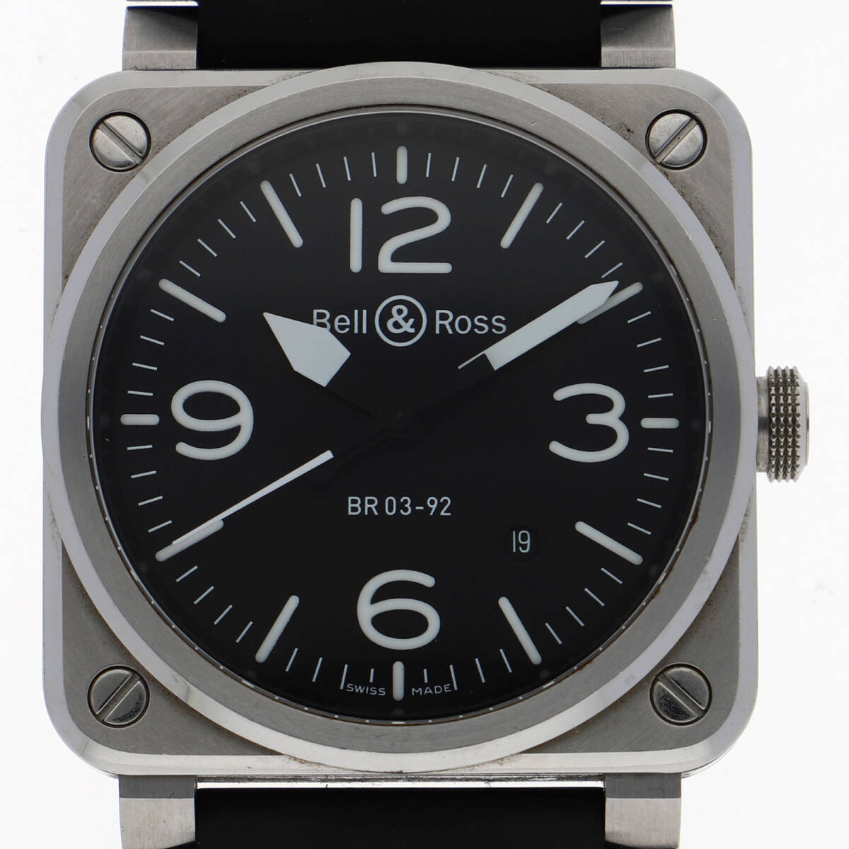 Bell&Ross ベル&ロス BR03-92-S ヘリテージ ブラックダイヤル SS/ラバー 自動巻き メンズ【136187】拍卖
