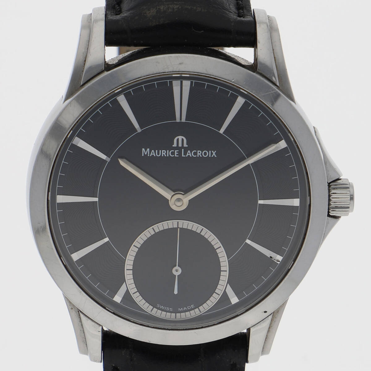MAURICE LACROIX モーリスラクロア PT7518 ブラックダイヤル SS/レザー 手巻き メンズ【136530】拍卖