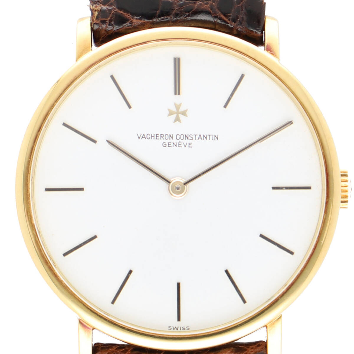 VACHERON CONSTANTIN ヴァシュロン・コンスタンタン パトリモニー ホワイトダイヤル YG/レザー 手巻き メンズ【136584】拍卖