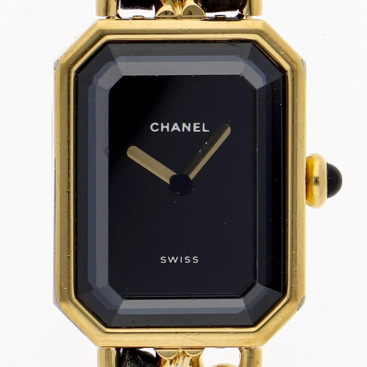 CHANEL シャネル プルミエールM ブラックダイヤル GP/レザー クオーツ レディース【136563】拍卖