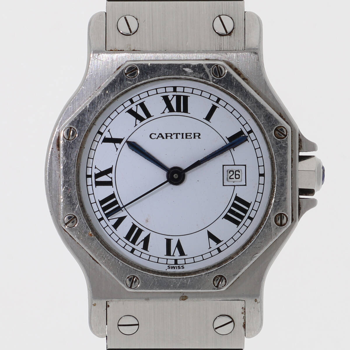 CARTIER カルティエ サントスオクタゴン ホワイトダイヤル SS 自動巻き レディース【136579】拍卖