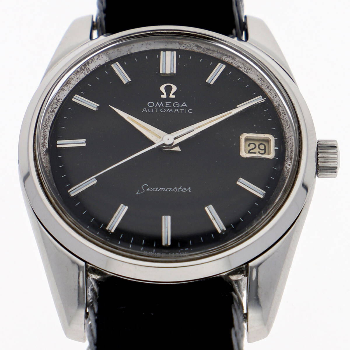 OMEGA オメガ シーマスター ブラックダイヤル SS 自動巻き メンズ【136527】拍卖