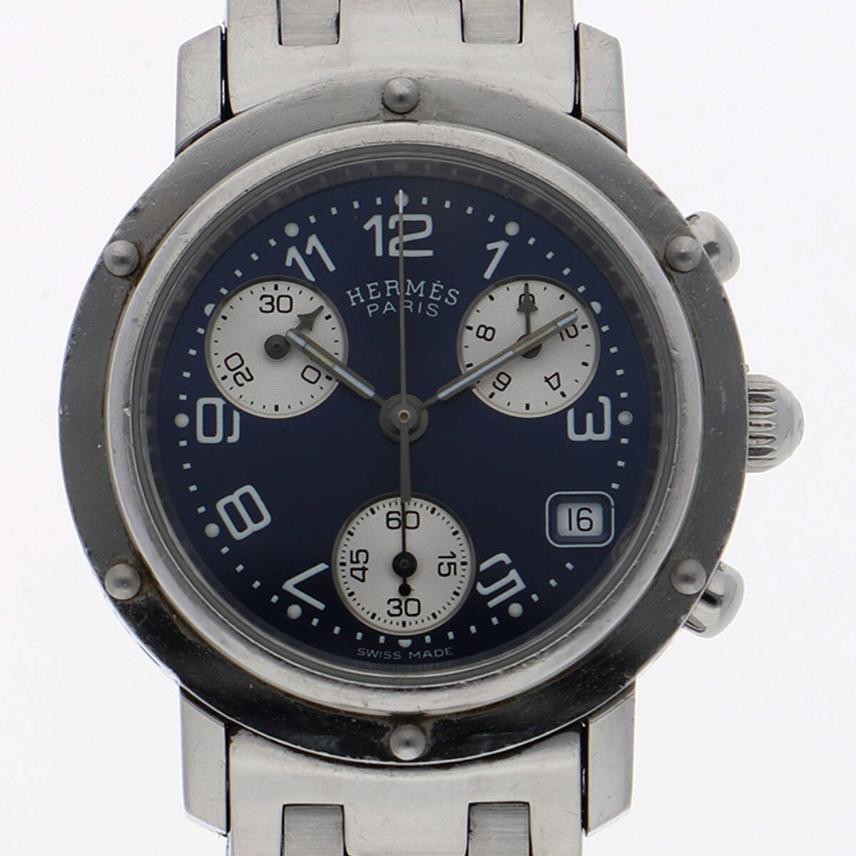 HERMES エルメス CL.1310 クリッパー ブルーダイヤル SS クオーツ レディース【136539】拍卖