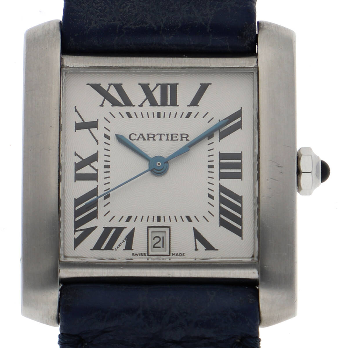 CARTIER カルティエ W51002Q3 タンクフランセーズLM シルバーダイヤル SS/レザー 自動巻き ユニセックス【136124】拍卖