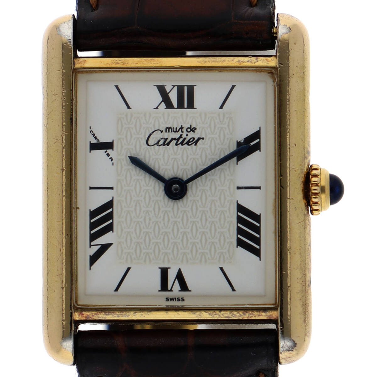 CARTIER カルティエ W1009554 マストタンク ヴェルメイユ ホワイトダイヤル GP/レザー クオーツ レディース【136757】拍卖