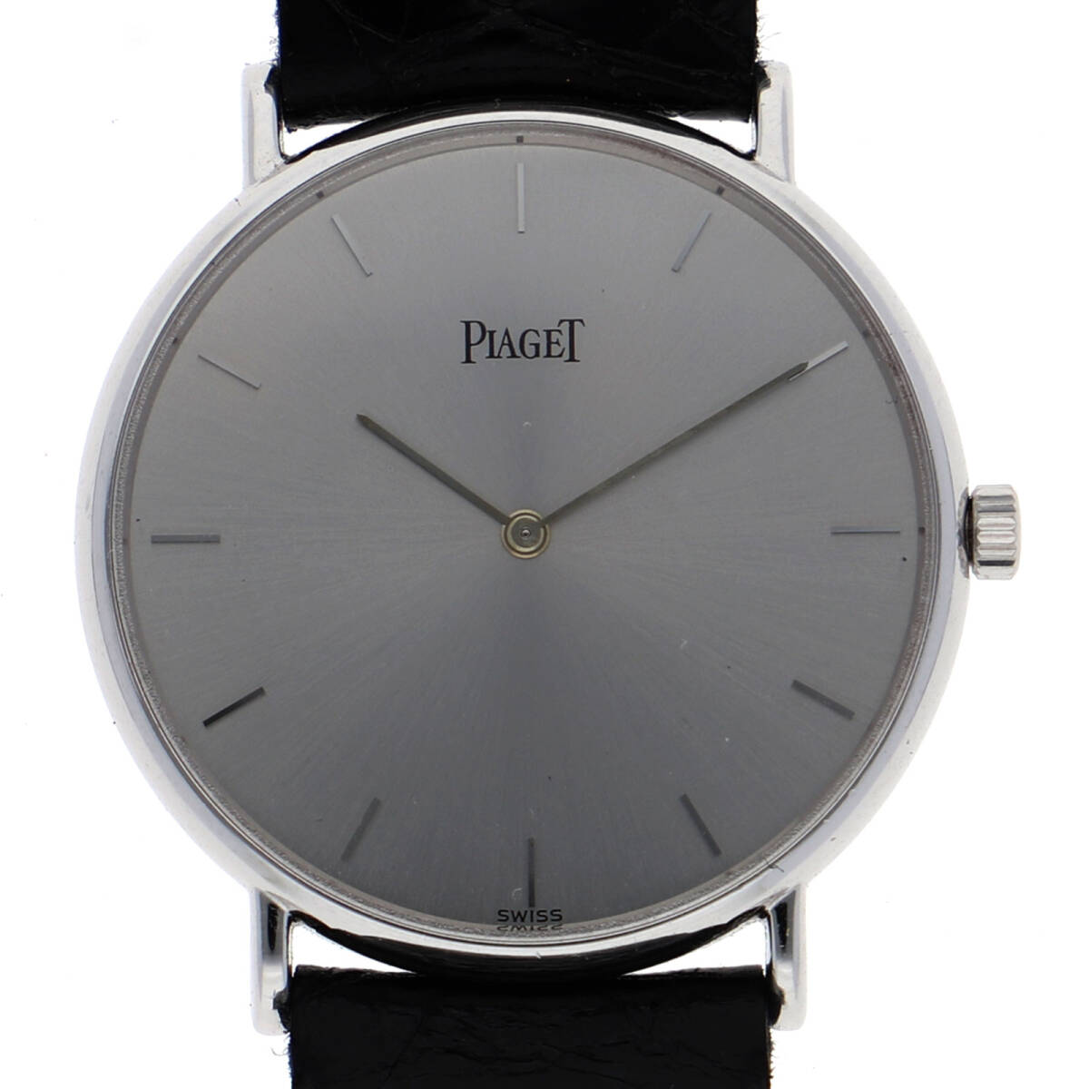 PIAGET ピアジェ 9035N ラウンド シルバーダイヤル WG/レザー 手巻き レディース【136140】拍卖