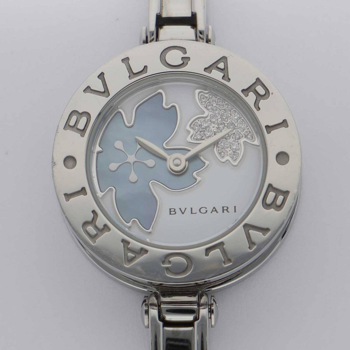 BVLGARI ブルガリ BZ22S ブルー/ホワイトシェルダイヤル SS クオーツ レディース【124780】拍卖