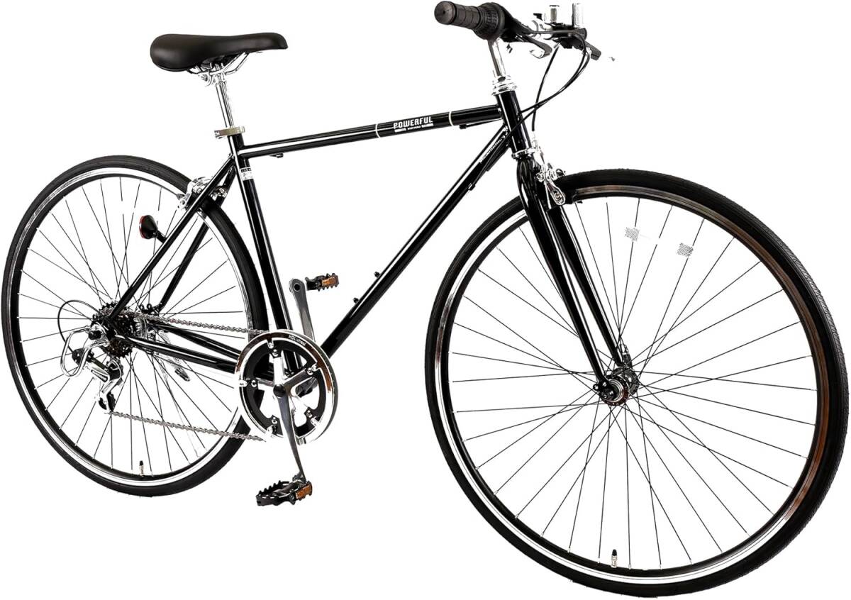 ブラック色 組立動画付き スピードワールド 自転車 クロスバイク 700C 約27インチ 6段変速 変速付き 初心者 おしゃれ オシャレ 拍卖