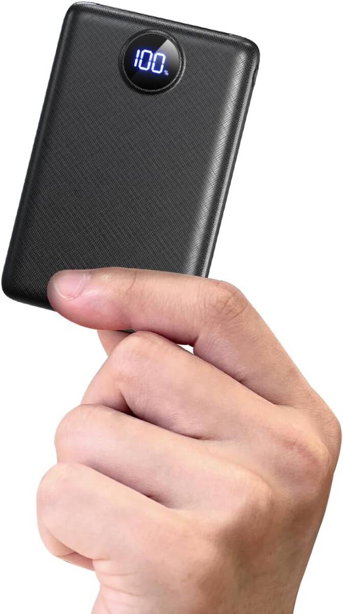 ブラック色 モバイルバッテリー 20000mAh大容量 【2025新設計・16mm超薄モデル】モバイルバッテリー 軽量 小型 急速充電 スマホ 拍卖