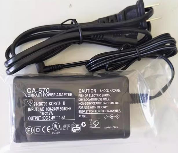 新品 canon コンパクトパワーアダプター充電器 CA-570 CA-570 S 電源ケーブル付属拍卖
