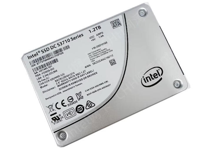 新品 Intel S3710 SATA 3.0 1.2T sata 2.5インチ mlc 企業向けSSD 520MB/S拍卖