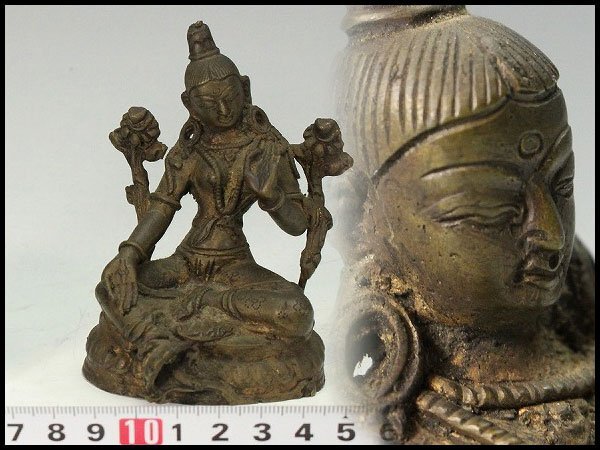 【金閣】中国美術 仏教美術 古銅 仏像 チベット仏 旧家蔵出 送料無料(MG986)拍卖