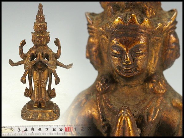 【金閣】仏教美術 ガンダーラ 銅仏像 旧家蔵出 送料無料(XA901)拍卖