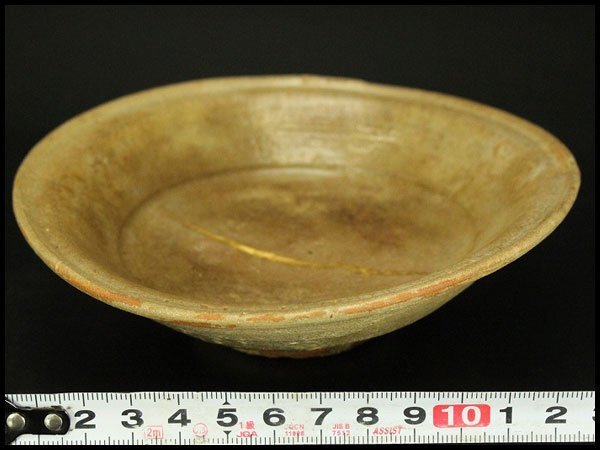 【銀閣】唐津 平 皿 φ13.5cm 骨董品 旧家蔵出 送料無料(A422)拍卖