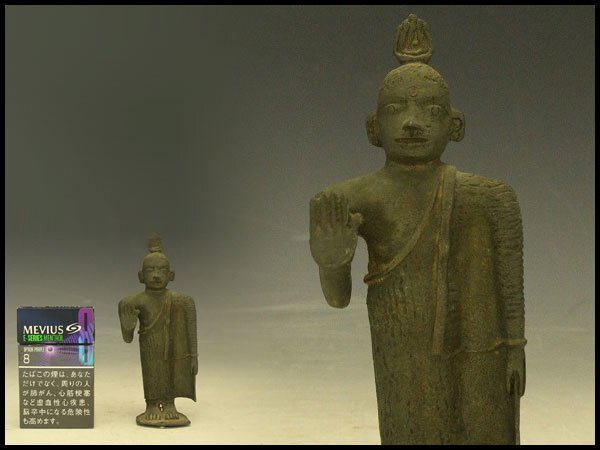 【銀閣】仏教 東南アジア スコータイ 古銅 仏像 高14.5cm 時代物 旧家蔵出 送料無料(A429)拍卖