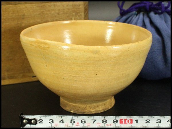 【銀閣】茶道具 黄 御本茶碗 古美術 旧家蔵出 送料無料(A805)拍卖