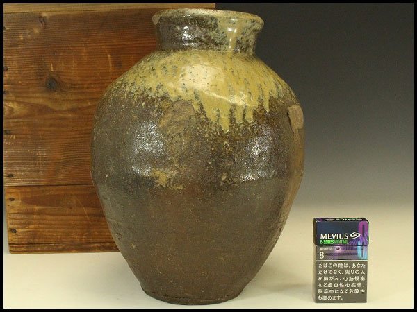 【銀閣】古 常滑 自然釉 壷 高32cm 旧家蔵出 送料無料(AZ920)拍卖