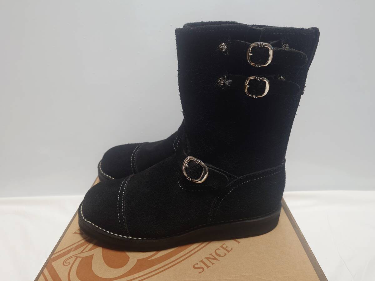 1円 スタート CHROME HEARTS クロムハーツ × WESCO ウエスコ ガンスリンガー ラフアウト スエード レザー ブーツ 黒 Black 売り切り拍卖