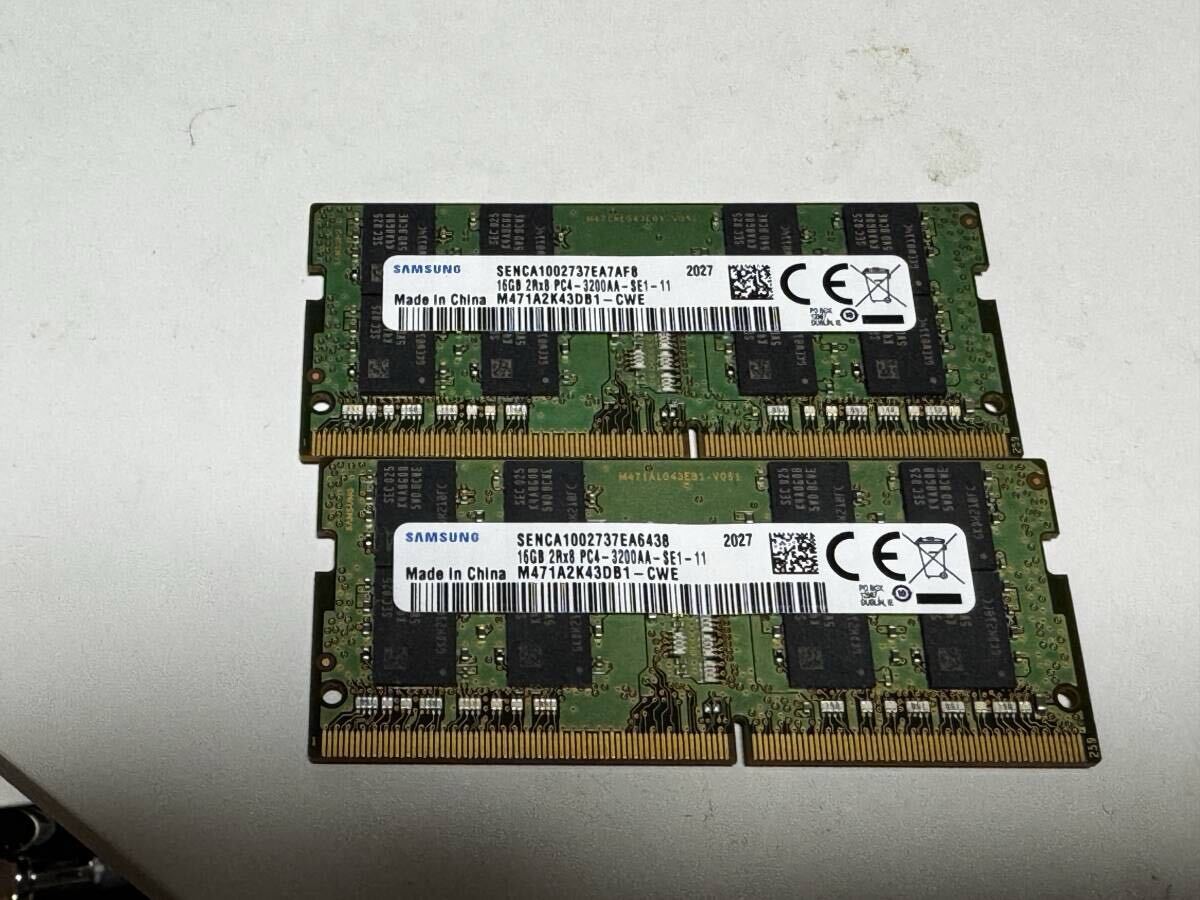 【中古メモリ】SAMSUNG 16GB 2R×8 PC4-3200AA×2枚拍卖