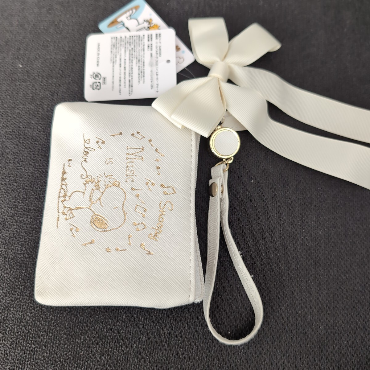スヌーピー SNOOPY★リールパスポーチ フェミニン ホワイト拍卖
