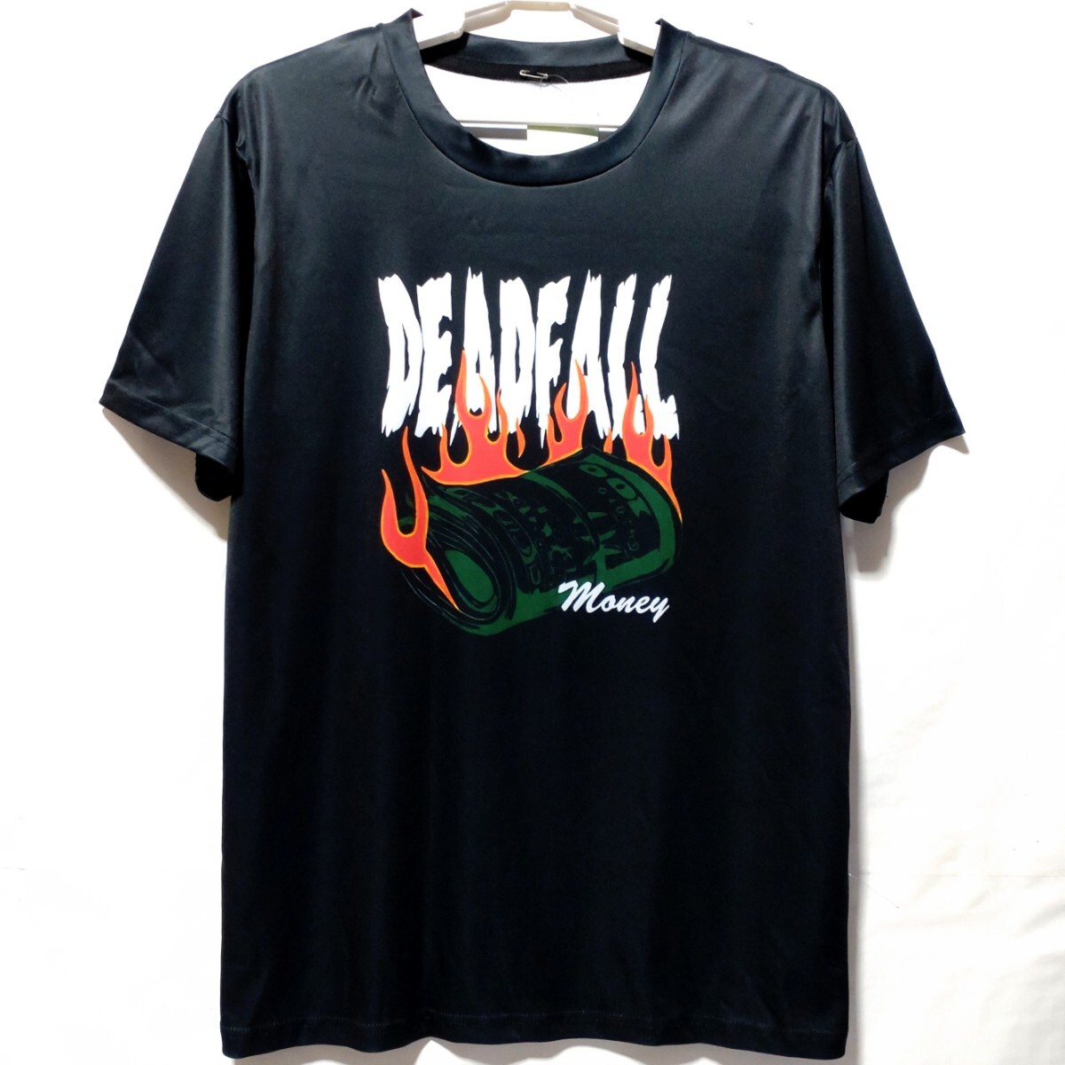 特価/未使用【サイズ=XL(LL)】アメカジ/英字マネープリント/メンズ/半袖/Tシャツ/ビッグシルエット/胸囲=104~112cm/black拍卖