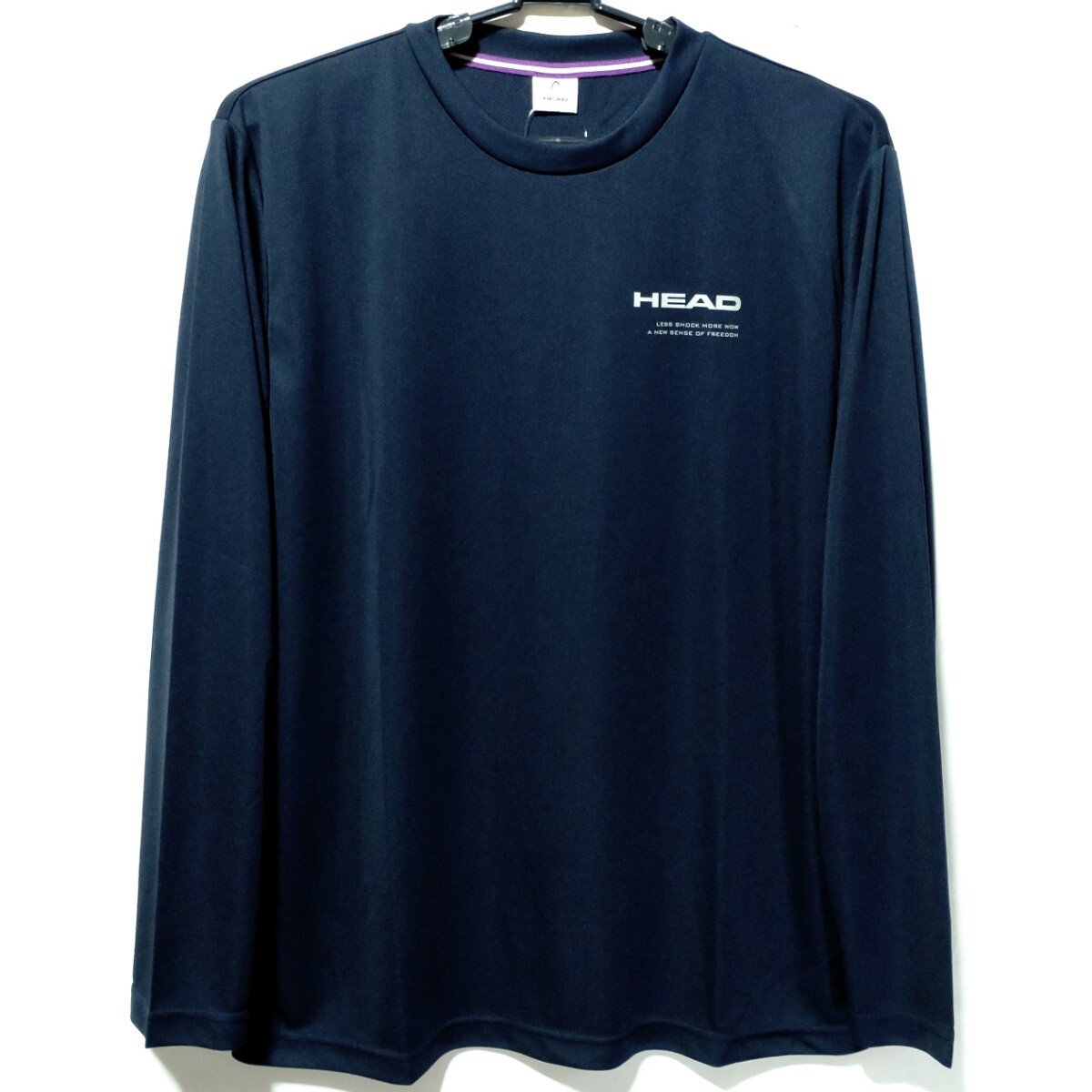 特価/未使用【サイズ=L】HEAD/ヘッド/吸水速乾/抗菌防臭/メンズ/長袖/Tシャツ/胸囲=96~104cm/navy拍卖