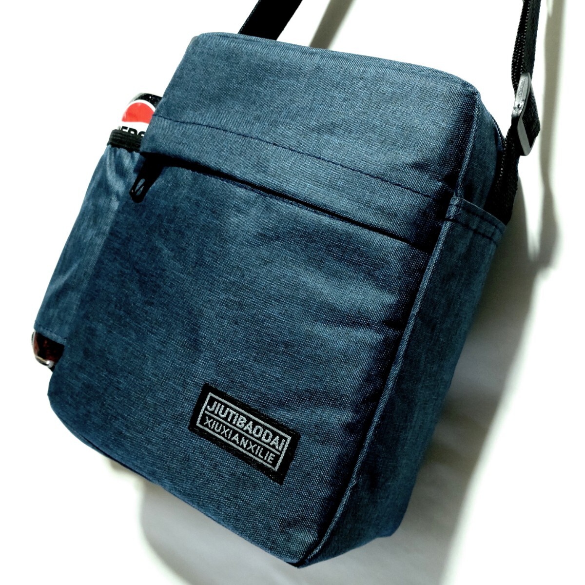 特価/未使用【サイズ=縦23cm×19cm×幅8cm】ノーブランド/ドリンクホルダー付き付/男女兼用/ショルダー/バッグ/blue②拍卖