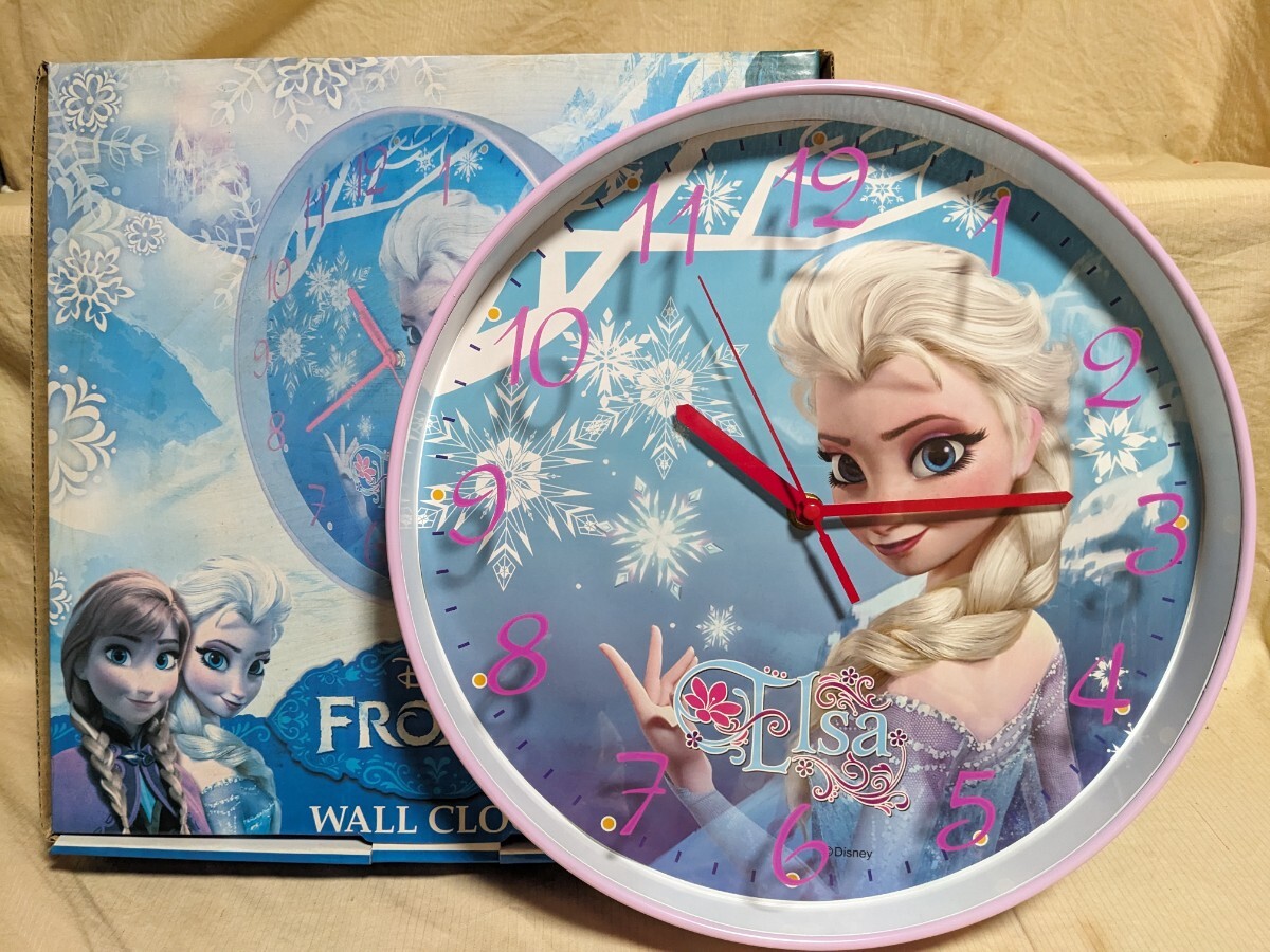アナと雪の女王・グラスプリントウォールクロック【FROZEN/Elsa】拍卖