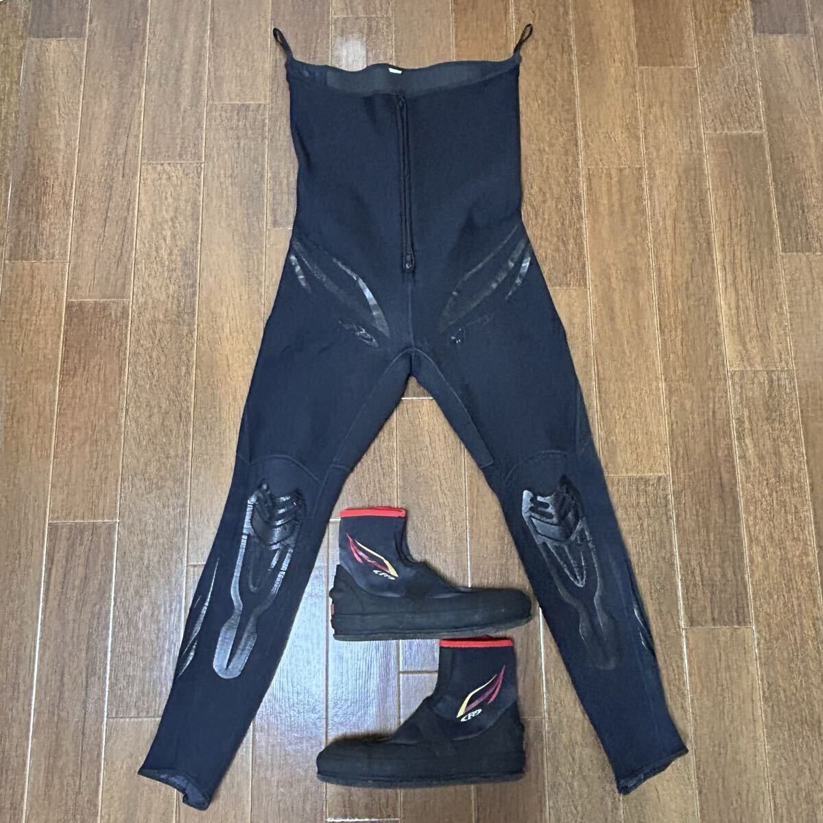 【送料無料】エクセル 鮎タイツ LA 鮎タビ L 中割 フエルトスパイク FP-5320 FP-5781 中古品セット 鮎 友釣り 拍卖