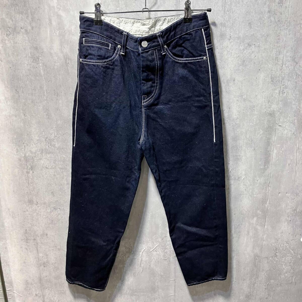 mina perhonen/DN4362A always テーパードデニム パンツ サイズ36 ネイビー ミナペルホネン拍卖